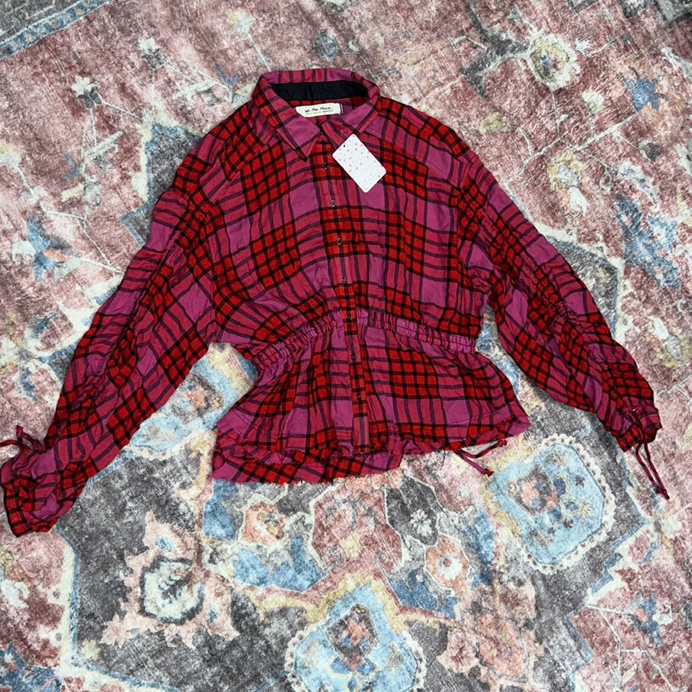 Free people long sleeve/drawstring sleeve and waist M